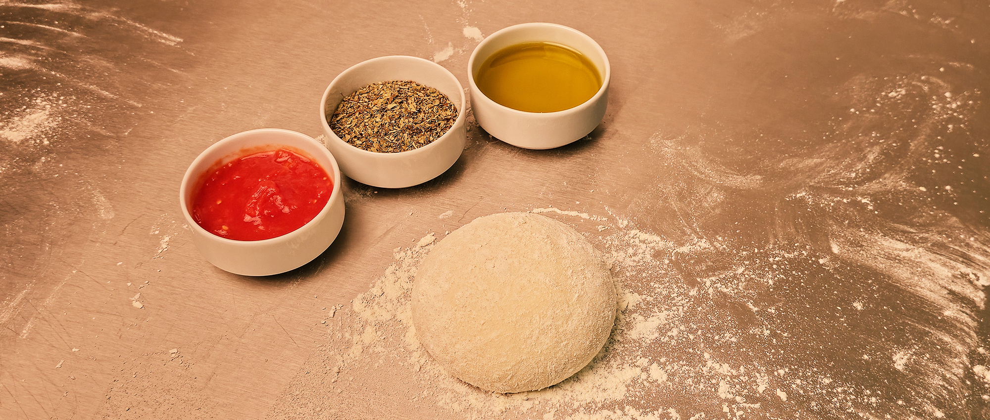 Massa de pizza da Affinità pizza artesanal.